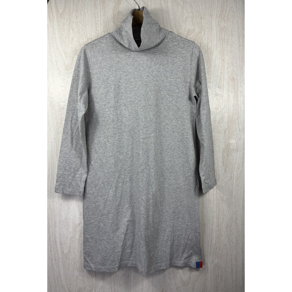 Kule Turtleneck T-Shirt Dress Womens Medium Gray 100% Cotton Jersey Minimalist - Picture 2 of 7